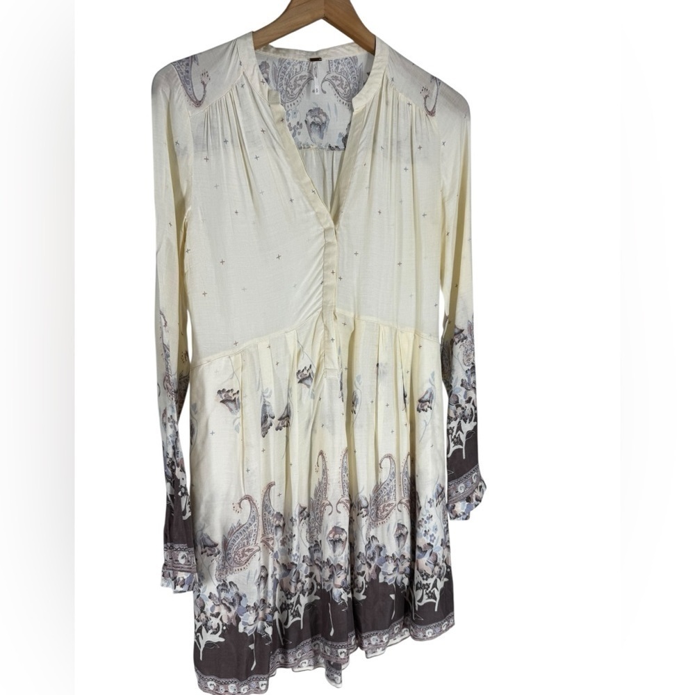 Free People Cream Long Sleeve Sundress Small - Picture 3 of 5